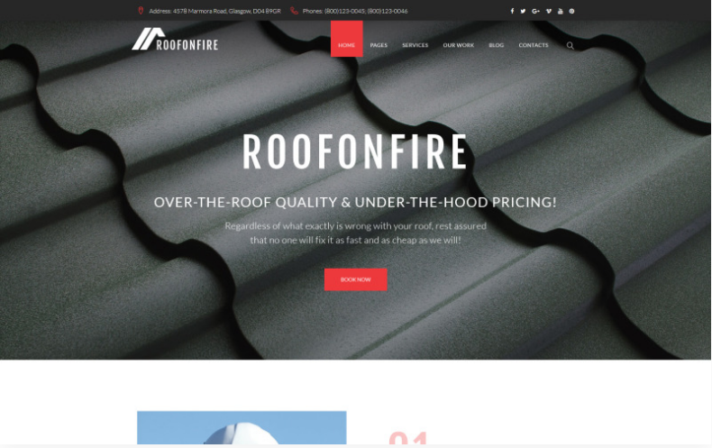 Product Image - RoofOnFire – Roofing Company Responsive WordPress Theme