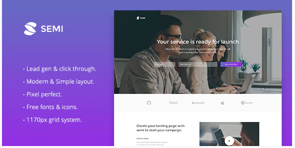 Semi - Service Landing Page HTML Template