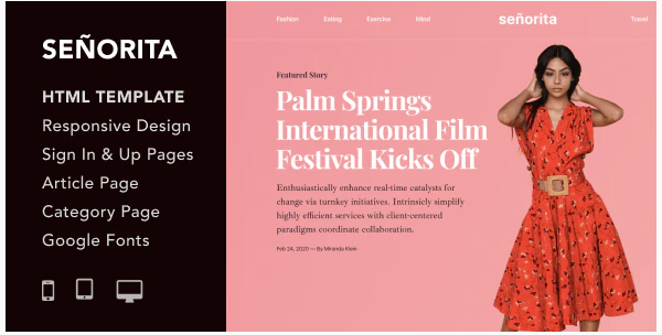 Senorita - Magazine and Blog HTML5 Responsive Template