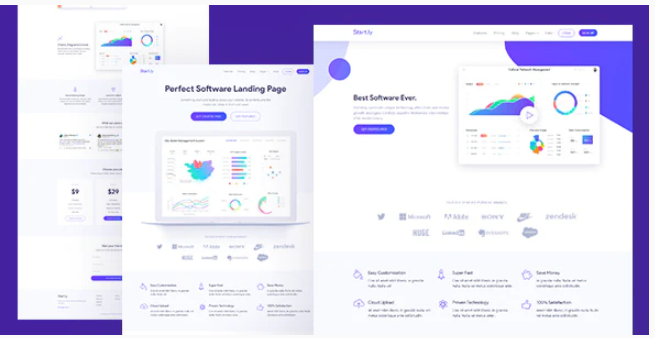 Software & SaaS App Landing Page Template — Startly
