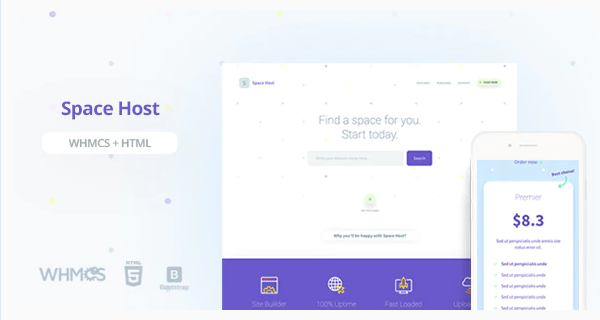 Space Host WHMCS & HTML Landing Page