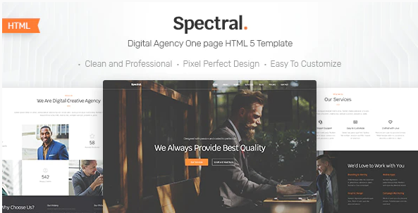 Spectral - Business & Agency One Page HTML5 Template
