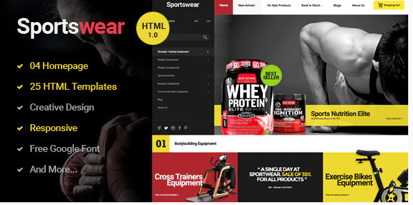 Sportwear - Multi Store Responsive HTML Template