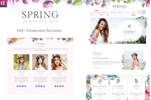 Spring Watercolor and Floral Template Kit