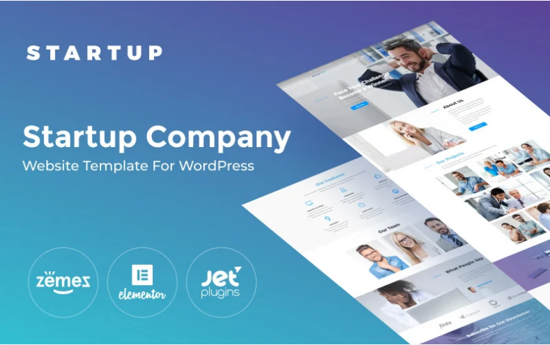 Product Image - Startup Company One Page WordPress Theme