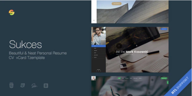 Sukces - Neat Personal Resume CV vCard Template