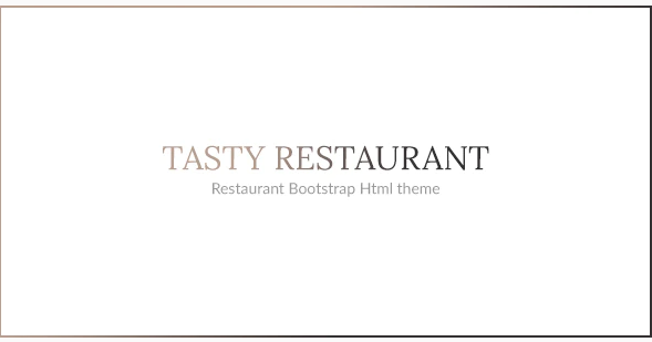 TASTY - RESTAURANT HTML TEMPLATE