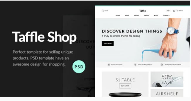 Taffle — Clean Shop PSD Template