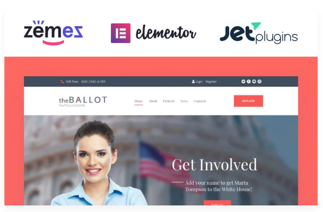 The Ballot - Political Candidate WordPress Theme