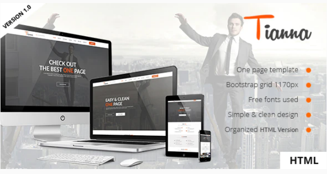 Tianna - One Page HTML5 Template