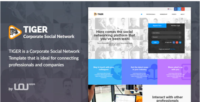 Tiger - Corporate Social Network Template