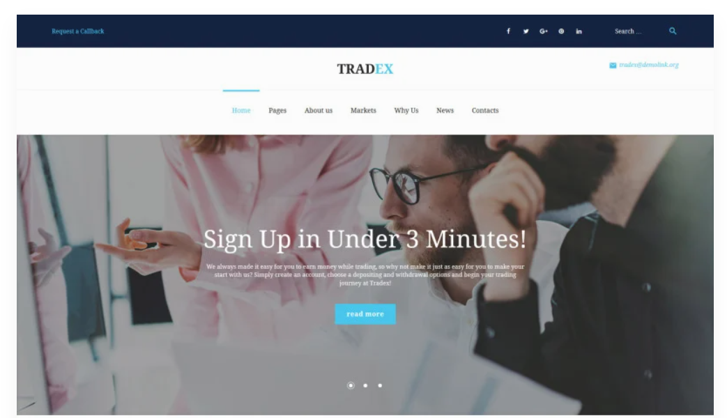 Tradex - Forex Trading WordPress Theme