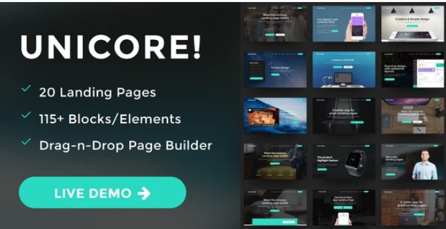 Unicore - Mobirise Builder with 20 HTML Bootstrap Landing Page Templates