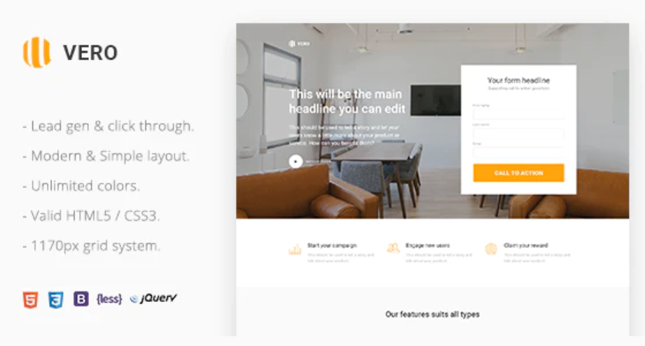 Vero - Marketing Landing Page Html Template