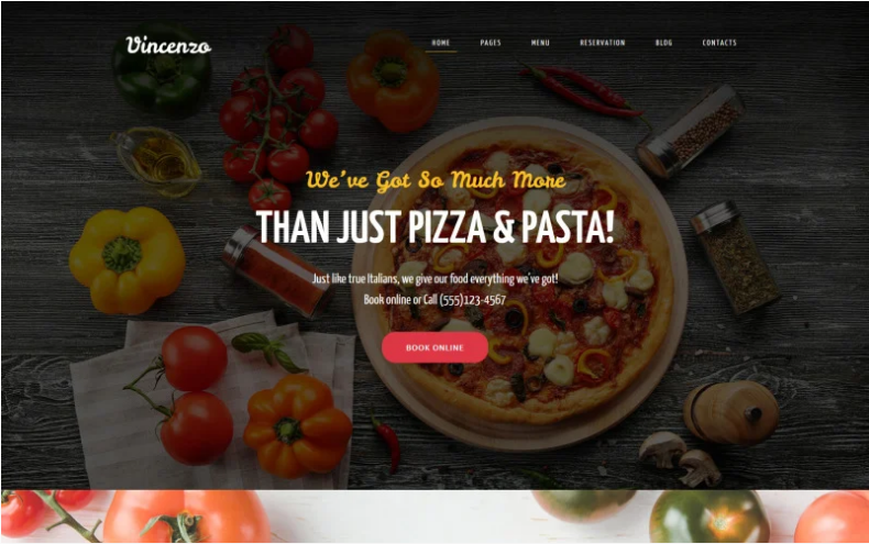 Vincenzo - Delicious Pizza Restaurant Responsive WordPress Theme
