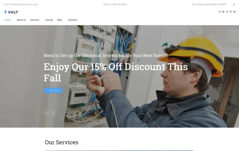 Volt - Local Electrical Service WordPress Theme