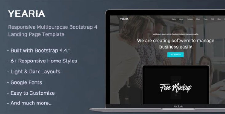 Yearia - Multipurpose Landing Page Template