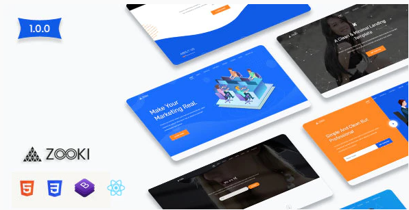 Zooki - ReactJs Landing Page Template