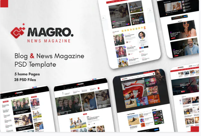 Magro - Blog & News Magazine PSD Template