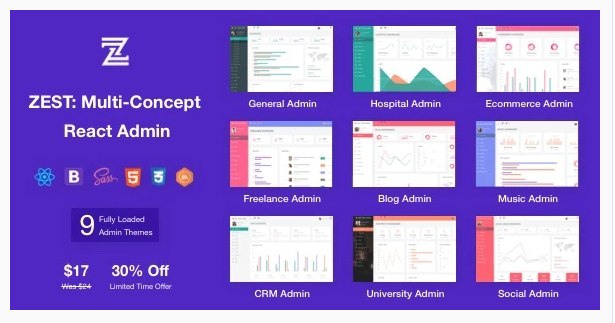 Zest: Multi-Concept React Admin Template