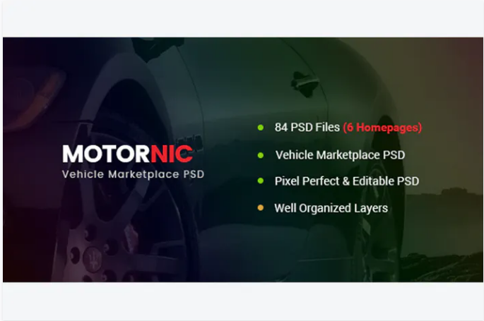 MotorNic - Vehicle Marketplace PSD Template