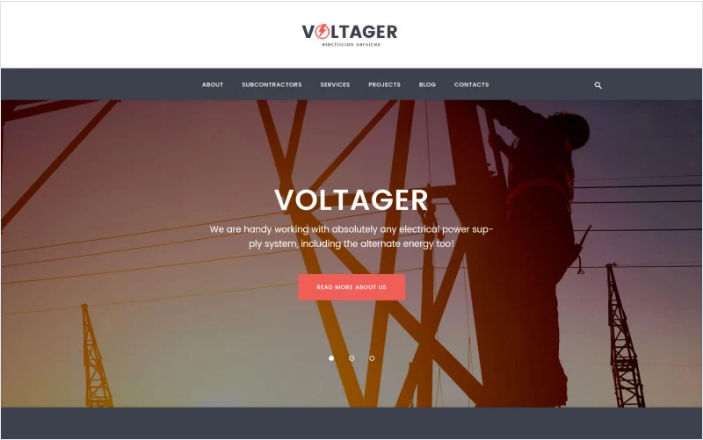 Voltager - Electricity & Electrician Services WordPress Theme