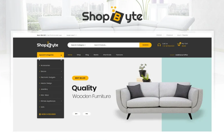 ShopByte - Mega Store WooCommerce Theme