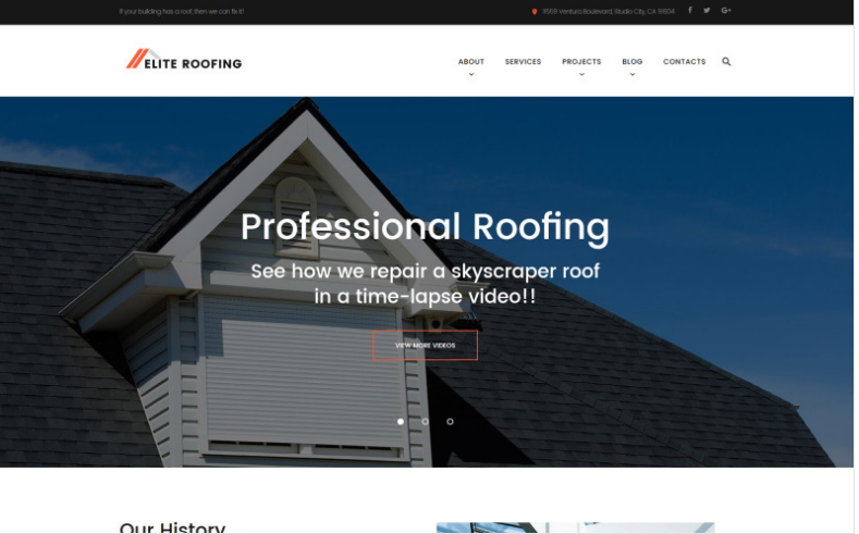 Elite Roofing Company WordPress Theme
