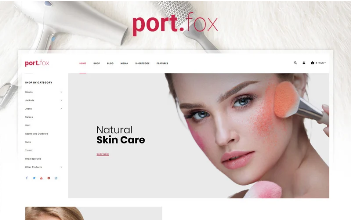 Portfox - Cosmetic Store WooCommerce Theme