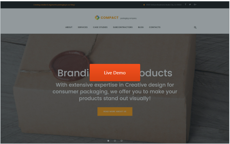Compact - Packaging Company WordPress Theme