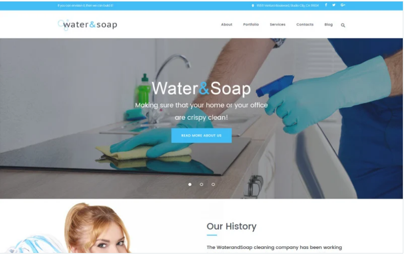 Water And Soap - Cleaning Service Company WordPress Theme