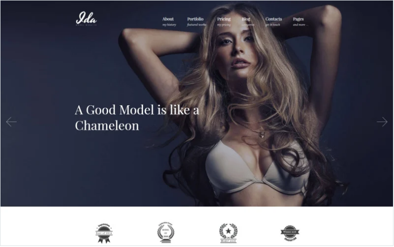 Product Image - Ida – Model Photo Portfolio WordPress Theme