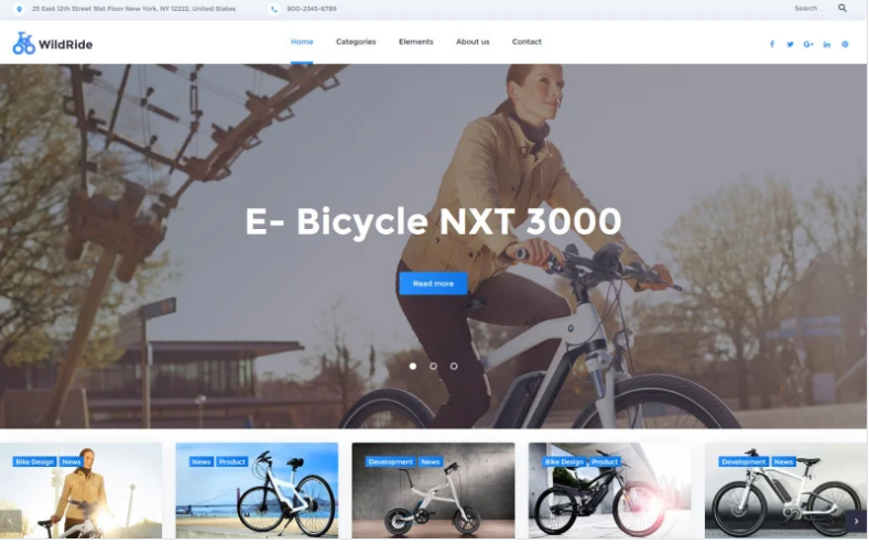 WildRide - Sports Bicycle WordPress Theme