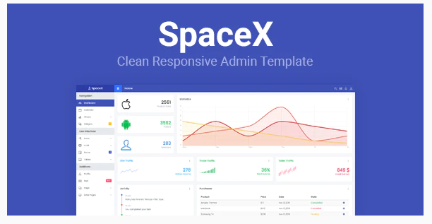 SpaceX - Bootstrap Admin Template
