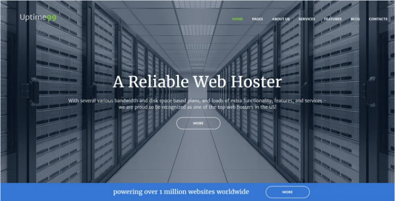 Uptime99 - Web Hosting WordPress Theme