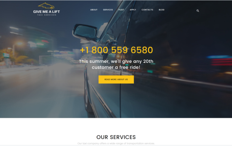 Give Me A Lift - Transportation & Taxi Services WordPress Theme