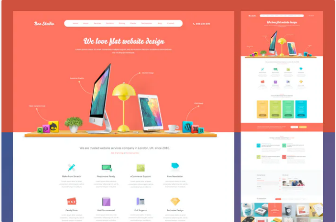 Flat Business PSD Template