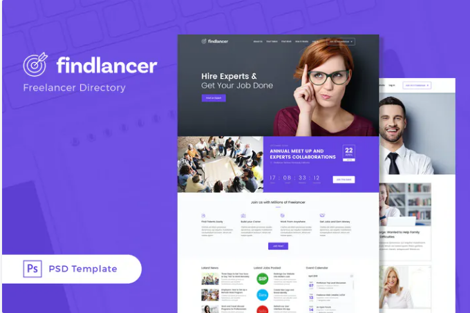 Findlancer - Freelancer Directory PSD Template