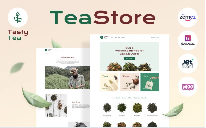 Tasty Tea - Tea eCommerce Website Template WooCommerce Theme