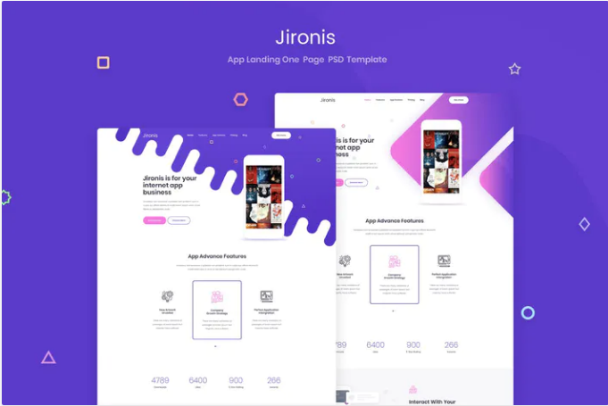 Jironis - App Landing One Page PSD Template