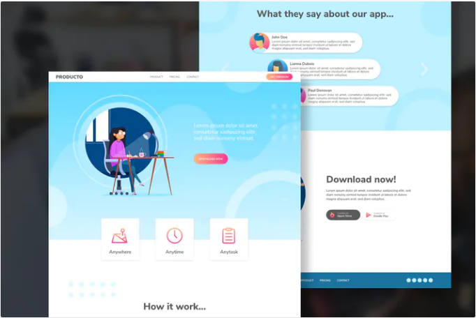 PRODUCTO - Website XD Template & Illustration Kit