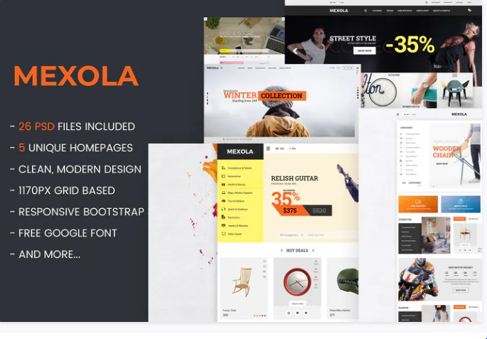 Mexola - Multipurpose eCommerce PSD Template