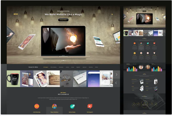 Dark Creative PSD Template