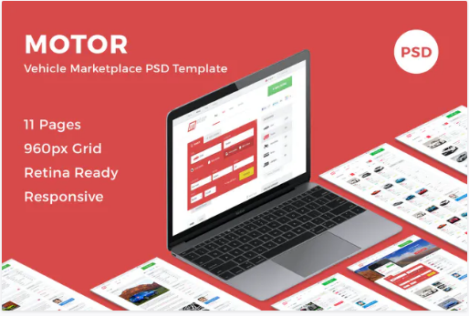 Motor - Vehicle Marketplace PSD Template