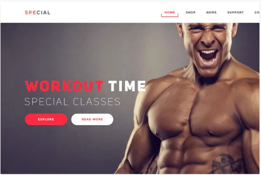 Gym and Fitness Landing Page Psd Template
