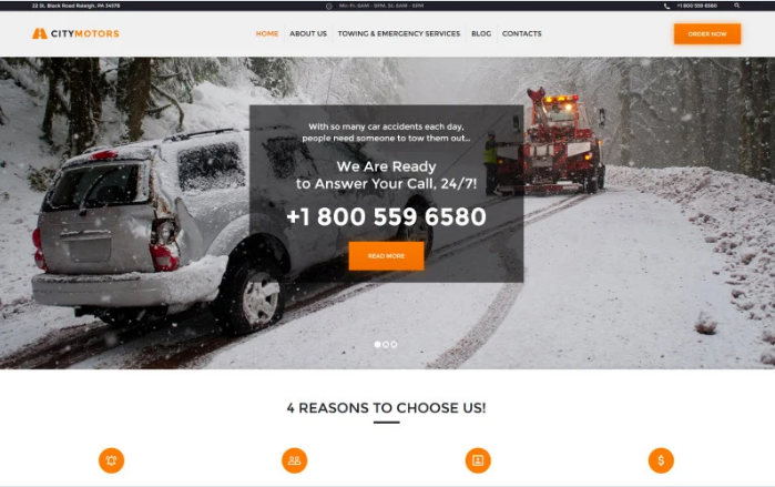 Product Image - CityMotors – Auto Towing Company WordPress Theme Product Image - CityMotors – Auto Towing Company WordPress Theme