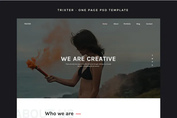 Trixter - One Page Psd Template