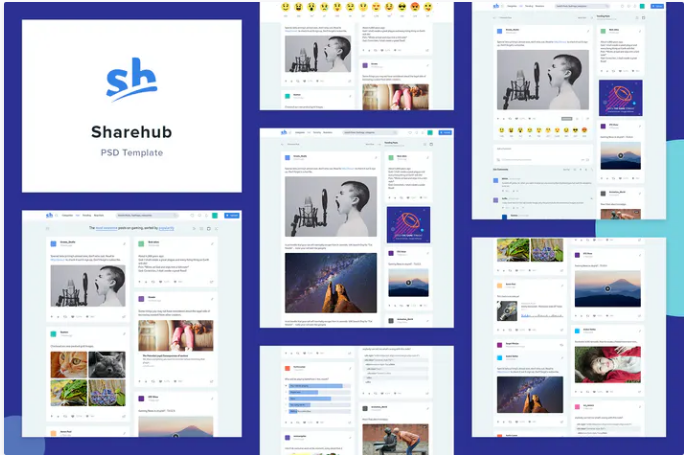 Sharehub Content Sharing PSD Template