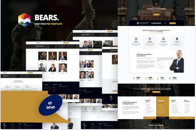 Bear's - Law Firm PSD Template