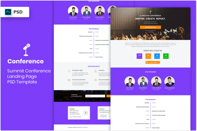 Summit Conference - Landing Page PSD Template